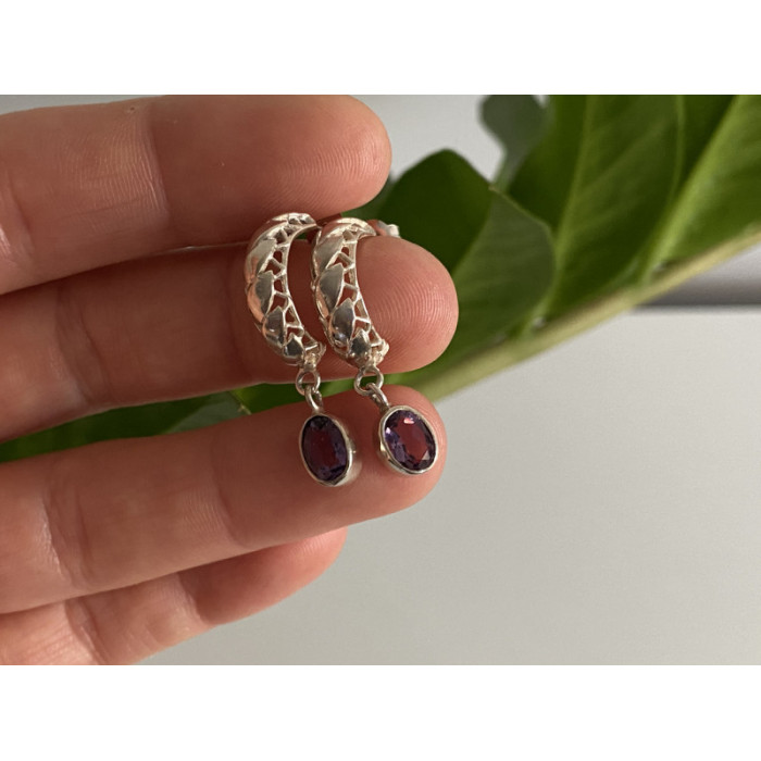 Vintage 925 Sterling Silver Tourmaline Earrings