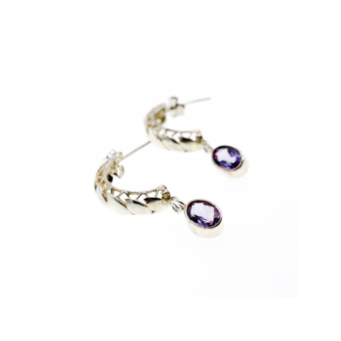 Vintage 925 Sterling Silver Tourmaline Earrings