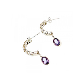 Vintage 925 Sterling Silver Tourmaline Earrings