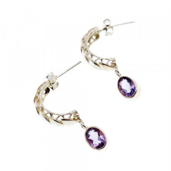 Vintage 925 Sterling Silver Tourmaline Earrings