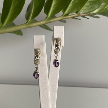 Vintage 925 Sterling Silver Tourmaline Earrings