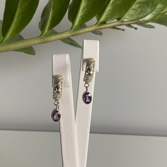 Vintage 925 Sterling Silver Tourmaline Earrings