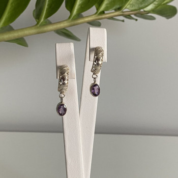 Vintage 925 Sterling Silver Tourmaline Earrings