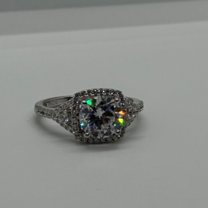 925 Sterling Silver CZ Ring Size 9.5