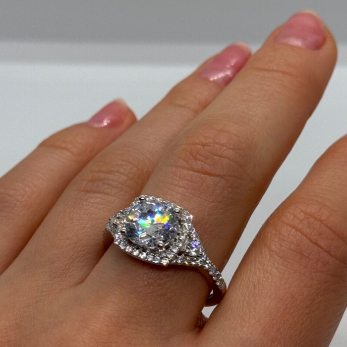925 Sterling Silver CZ Ring Size 9.5