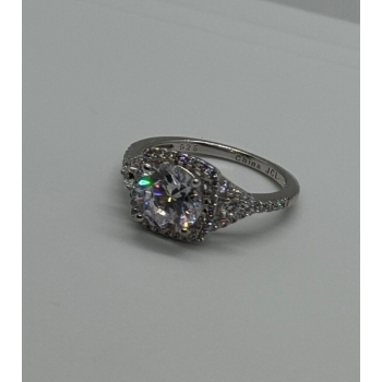 925 Sterling Silver CZ Ring Size 9.5
