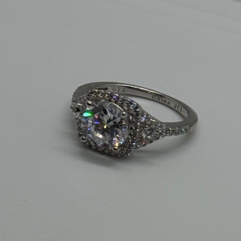 925 Sterling Silver CZ Ring Size 9.5