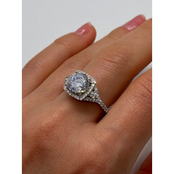 925 Sterling Silver CZ Ring Size 9.5
