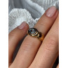 925 Sterling Silver Gold Plated Aquamarine, Garnet & CZ Ring Size 4
