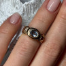 925 Sterling Silver Gold Plated Aquamarine, Garnet & CZ Ring Size 4