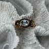 925 Sterling Silver Gold Plated Aquamarine, Garnet & CZ Ring Size 4