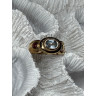 925 Sterling Silver Gold Plated Aquamarine, Garnet & CZ Ring Size 4