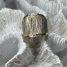 Elegant 925 Sterling Silver & 10K Yellow Gold Ring Size 7