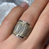 Elegant 925 Sterling Silver & 10K Yellow Gold Ring Size 7