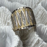 Elegant 925 Sterling Silver & 10K Yellow Gold Ring Size 7