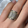 Elegant 925 Sterling Silver & 10K Yellow Gold Ring Size 7