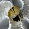 Elegant 925 Sterling Silver & 10K Yellow Gold Ring Size 7