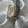 Elegant 925 Sterling Silver & 10K Yellow Gold Ring Size 7