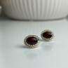 925 Sterling Silver Agate Stud Earrings