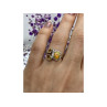 925 Sterling Silver Opal, Heliodor & CZ Ring Size 6
