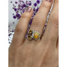 925 Sterling Silver Opal, Heliodor & CZ Ring Size 6