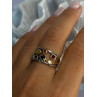 925 Sterling Silver Gold Plated Part Multi Color Gemstones Ring Size 8