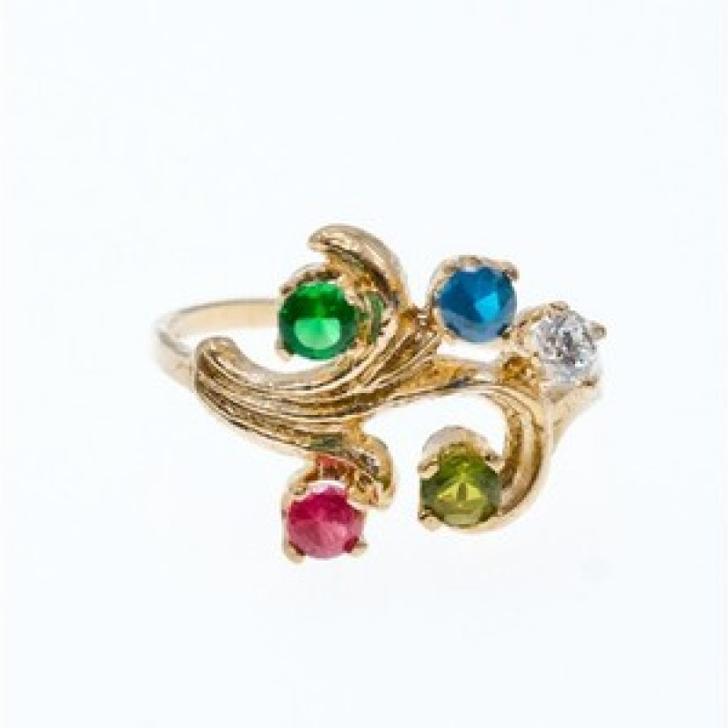 14K Yellow Gold Multicolor Spinel Ring Size 7