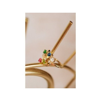 14K Yellow  Gold Multicolor Spinel Ring Size 7