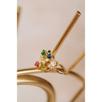 14K Yellow Gold Multicolor Spinel Ring Size 7