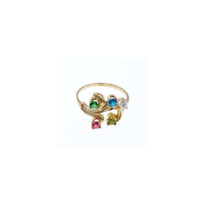 14K Yellow  Gold Multicolor Spinel Ring Size 7