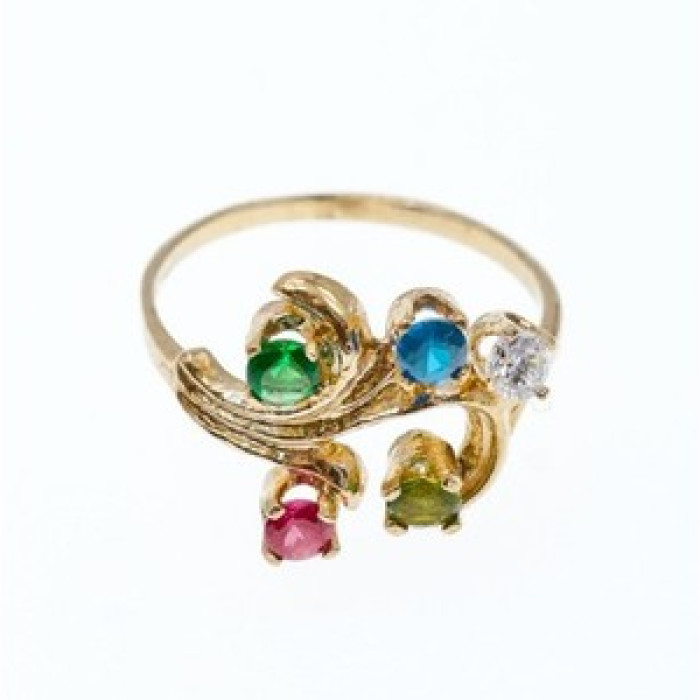 14K Yellow Gold Multicolor Spinel Ring Size 7