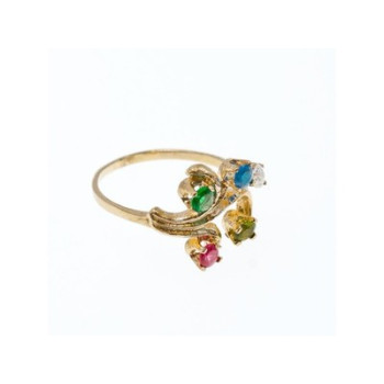14K Yellow  Gold Multicolor Spinel Ring Size 7