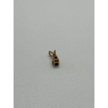 14K YELLOW GOLD PENDANT RUBY&DIAMOND