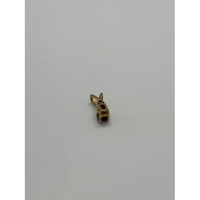 14K YELLOW GOLD PENDANT RUBY&DIAMOND