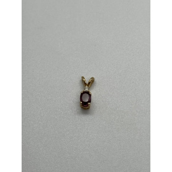14K YELLOW GOLD PENDANT RUBY&DIAMOND