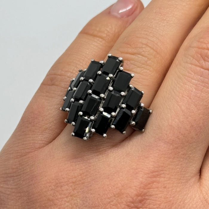 925 Sterling Silver Tourmaline Ring Size 5.5