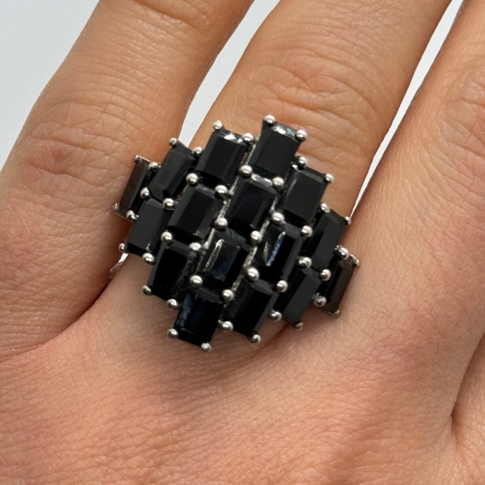 925 Sterling Silver Tourmaline Ring Size 5.5