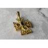 925 STERLING SILVER GOLD PLATED MULTI GEMSTONES CROSS PENDANT