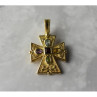 925 Sterling Silver Gold Plated Multi Gemstones Cross Pendant