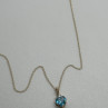 10K Yellow Gold Necklace Topaz & Diamond Heart