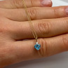 10K Yellow Gold Necklace Topaz & Diamond Heart