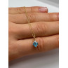 10K YELLOW GOLD NECKLACE TOPAZ & DIAMOND HEART