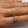 10K Yellow Gold Necklace Topaz & Diamond Heart