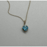 10K YELLOW GOLD NECKLACE TOPAZ & DIAMOND HEART