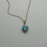 10K Yellow Gold Necklace Topaz & Diamond Heart