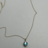 10K Yellow Gold Necklace Topaz & Diamond Heart