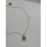 10K YELLOW GOLD NECKLACE TOPAZ & DIAMOND HEART
