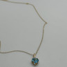 10K Yellow Gold Necklace Topaz & Diamond Heart