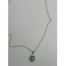10K YELLOW GOLD NECKLACE TOPAZ & DIAMOND HEART
