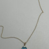 10K Yellow Gold Necklace Topaz & Diamond Heart